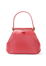 red smooth leather shoulder bag