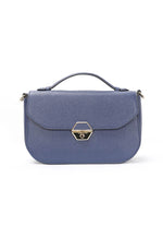 blue leather crossbody bag